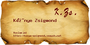 Könye Zsigmond névjegykártya